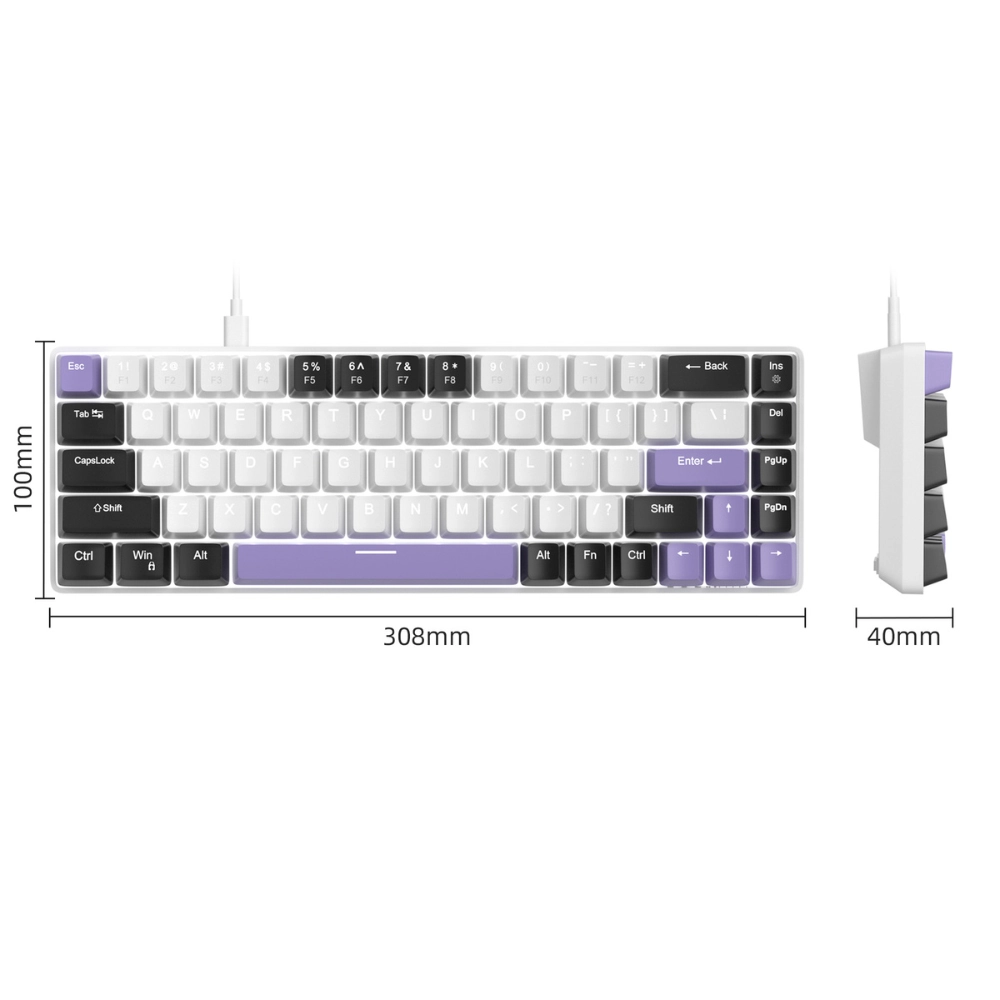 MK-BOX Black white & purple, Red switch