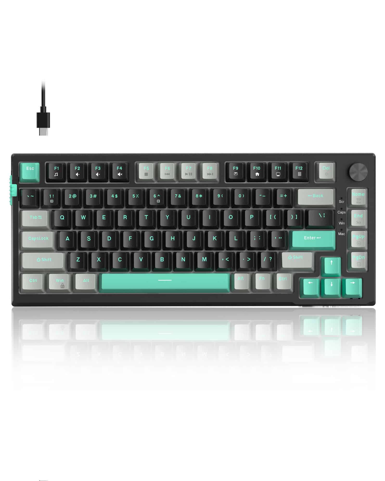 Main (9) MAGEGEE SKY81 75% Gasket Wired Hot-swappable Mechanical Keyboard,Black Gray - Image 1